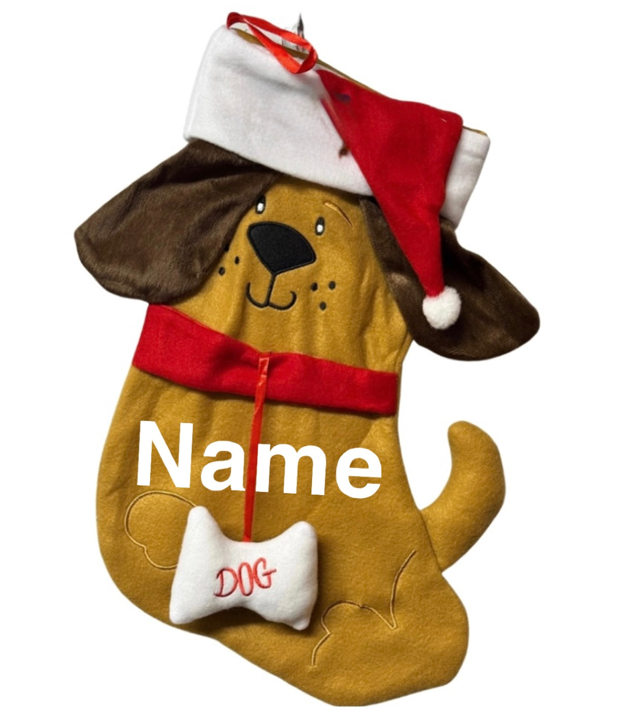 Personalised dog Christmas stocking