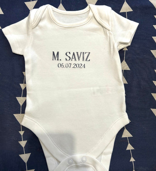 Personalised baby vests